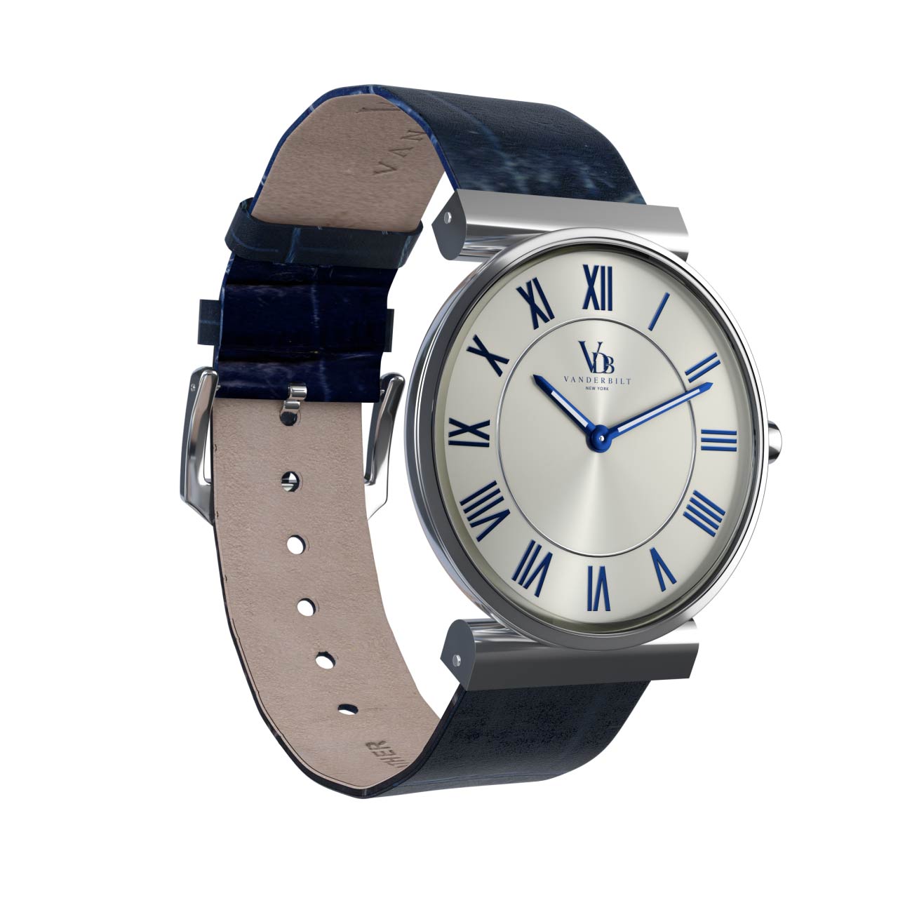 Vanderbilt New York | Analog | Luxury Watches | Silver & Blue | Leather Strap | Women | Whitney S Collection