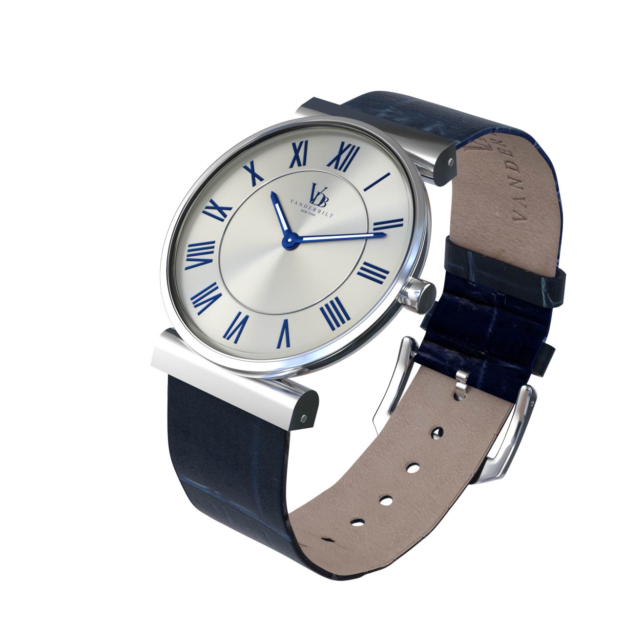 Vanderbilt New York | Analog | Luxury Watches | Silver & Blue | Leather Strap | Women | Whitney S Collection