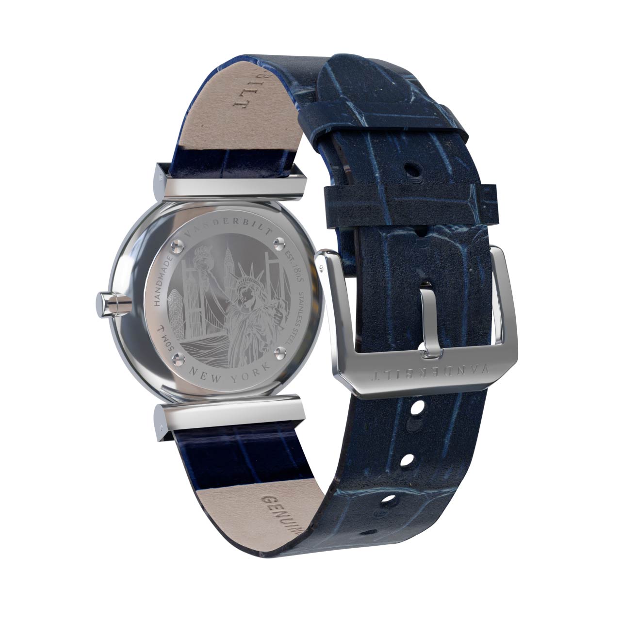 Vanderbilt New York | Analog | Luxury Watches | Silver & Blue | Leather Strap | Women | Whitney S Collection