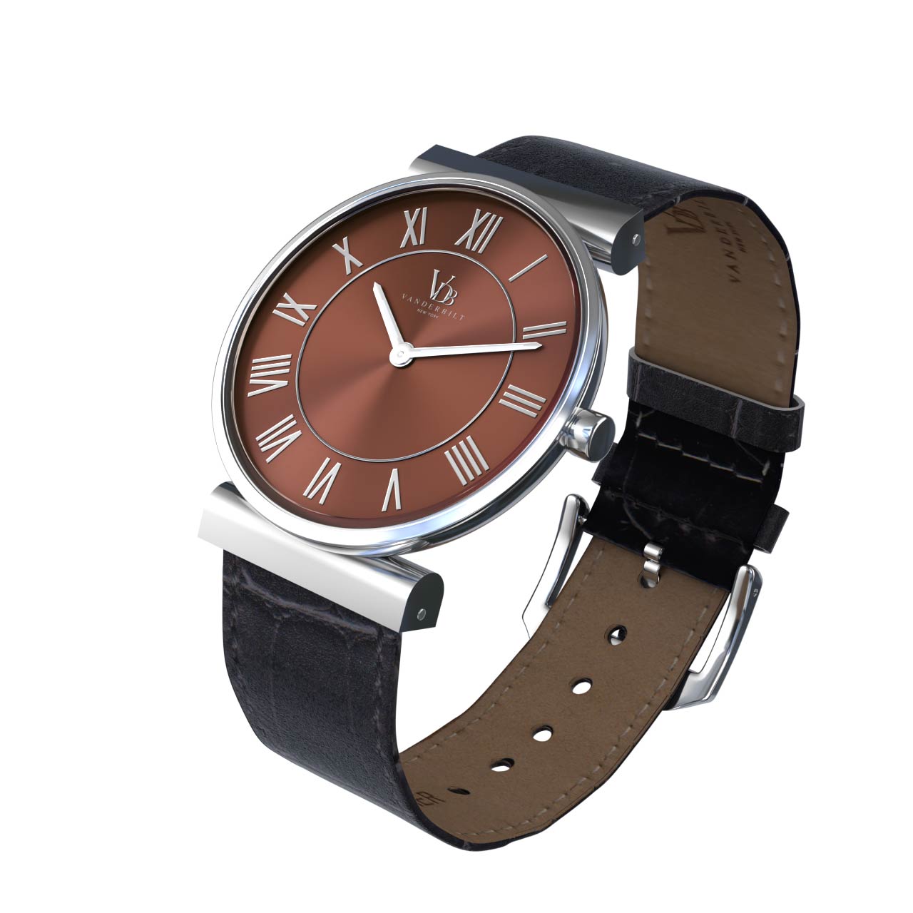 Vanderbilt New York | Analog | Luxury Watches | Burgandy & Silver | Leather Strap | Women | Whitney S Collection